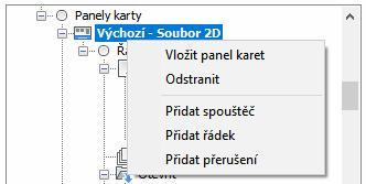 Na řádce mohou být vedle sebe tyto komponenty: tlačítko příkazu, např. nebo, které přímo spouští nástroj výsuvné tlačítko, např.