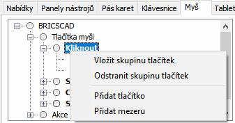 Rovněž můžete do každé skupiny vkládat další tlačítka, ale používána budou jen první dvě (shora pro pravé a střední tlačítko myši), všechna ostatní tlačítka program