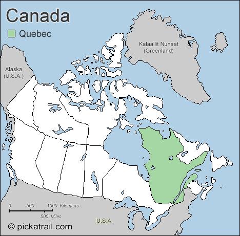 Québec / Quebec Největší kanadská provincie (15 % území Kanady, 1,5 mil.