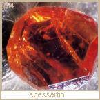 spekularit - náz. krystalického hematitu se silným kovovým leskem spessartin - náz. od naleziště Spessartu, křemičitan manganatohlinitý, chem. vz. Mn3Al2(SiO4)3, krychlový, 7-7,5 tvr., 3,77-4,29 hust.