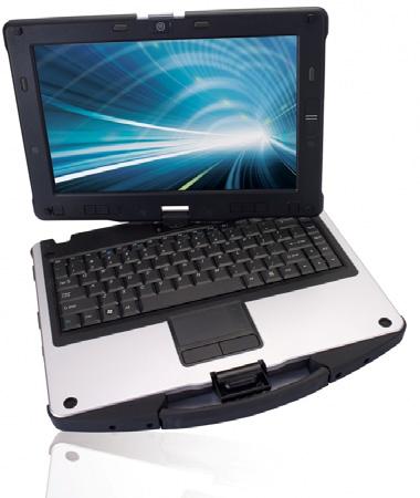 Rozměry 370 x 276 x 40mm, hmotnost 2,9kg >> GoBook MR-1 Plně zodolněný mini notebook Miniaturní rozměry a hmotnost jen 910g čitelný na přímém slunci - DynaVue Operační doba až 6 hodin 5,6" WSVGA