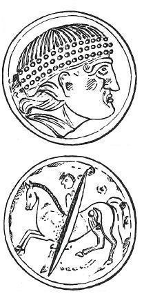 7.2.1. Kresebná vs. fotografická dokumentace stejné mince Obr. 1. Kresebná x fotografické dokumentace téže mince (typ Kroisbach), převzato z Kolníková 2012, tab. 63, č. 941 