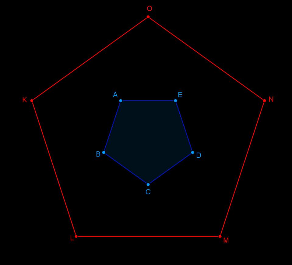 úhlu při základně rovnostranného trojúhelníku. Velikost vnitřního úhlu při vrcholu pravidelného pětiúhelníku je tedy 108. V pětiúhelníku je počet vnitřních úhlů roven pěti.