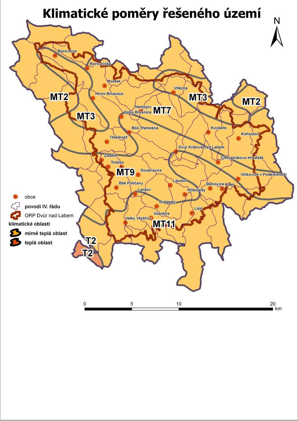 2. úplná aktualizace územně analytických podkladů pro území ORP Dvůr Králové nad Labem 2012 B.2. VODNÍ REŽIM Vyhodnocení stavu a vývoje území Klimatologie sledované oblasti Území ORP Dvůr Králové se