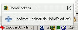 I.2.2. Pokud jste udělali v předchozích krocích všechno správně, pak se v pravém dolním rohu vaší obrazovky objeví okénko Sběrač odkazů. I.2.3.