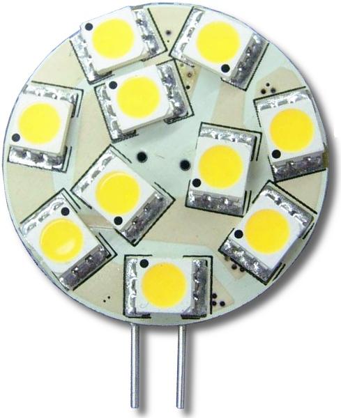 GWL/Pwer: Úsprná žárvka LED+ 9x, G4, bez reflektru, bílá denní (1,8 W, 12 V) LED žárvka bsahuje 9