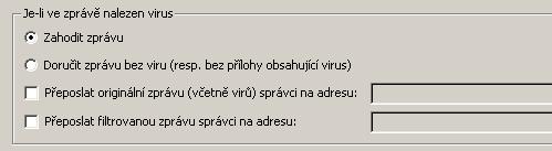 6.1.1. Antivirus Na této záložce můžete zapnout nebo vypnout antivirovou kontrolu pomocí AVG pro Kerio MailServer.