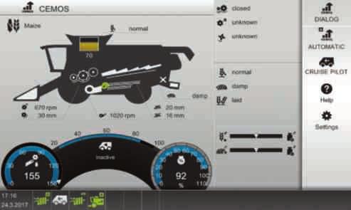 Všechny provozní stavy jsou zobrazeny na obrysu stroje. Nový náhled a ovládání pro CEMOS.