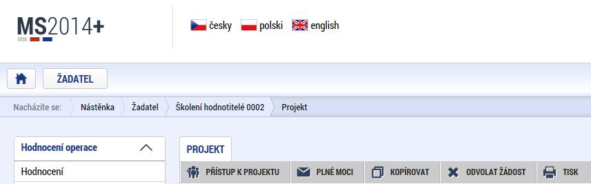 Odvolání žádosti o podporu žadatelem Po podepsání žádosti o podporu začíná na straně ŘO proces schvalování.