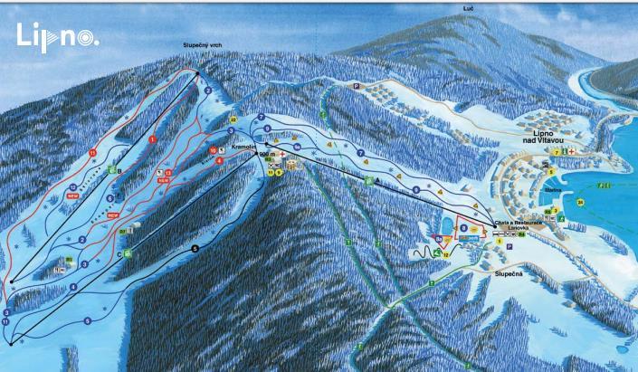 8.1.1 Ski areál Lipno Ski areál Lipno má k dispozici 3 čtyřsedačkové lanovky a necelých 12 km sjezdovek.