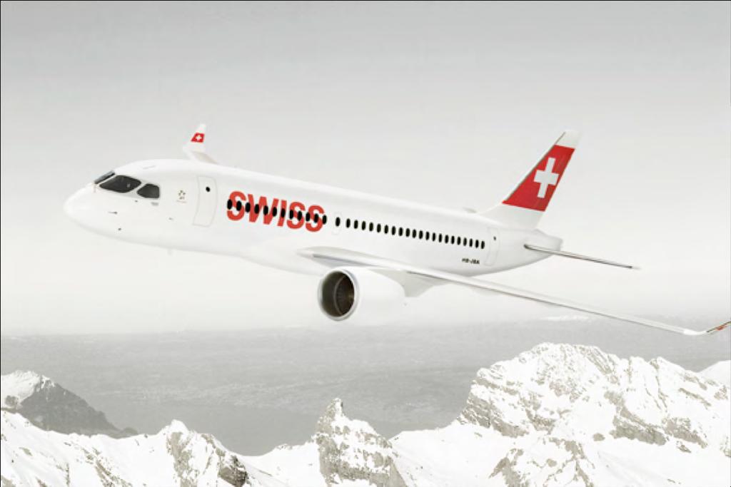 Příjezd do Švýcarska. LETADLO Swiss International Air Lines (www.swiss.