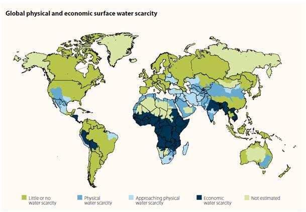 4. Problém s nedostatkem vody Celosvětově trpí nedostatkem nezávadné pitné vody (bez chemického a bakteriologického znečištění) 1,2 miliardy lidí.
