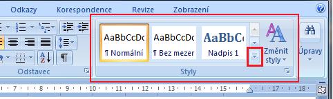 Formátování dokumentu pomocí stylů Už umíme formátovat text pomocí tlačítek z Pásu karet, nebo z kontextové nabídky. Dát tedy pěkný formát nějakému nadpisu nebude určité žádný problém.