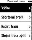 5.2 Nastavení tréninku ve zkráceném menu a. Aktuální aktivita Pokud si přejete ještě před spuštěním tréninku provést nějaká nastavení, např.