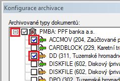 se má dokument po archivaci smazat. Pomocí volby Systém / Archivace spusťte dialogové okno Konfigurace archivace.