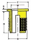 TYP C Doporuãeno pro upevnûní elektrick ch komponentû nebo jin ch kovov ch ãástí. Závit M Objednací ãíslo V ka Rozmûry otvoru Serplast C H D T S d P min. E min.