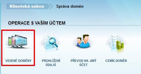 Web4U Ve Správě domén klikněte