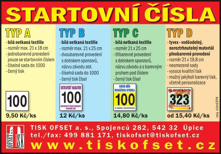 POZVÁNKA NA AKCE 21. srpna n KVALIFIK. ZÁVOD NA MS V BÌHU DO VRCHU n Dolní Morava-Králický Snìžník 28. 29. srpna n MISTROVSTVÍ ÈR MUŽÙ A ŽEN DO 22 LET NA DRÁZE n Bøeclav 4.