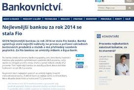 BANKA HODNOCENÍ Fio banka 79 % Air Bank 75,33 % UniCredit Bank 71,73 % mbank 71,53 % Equa bank 71,09 % GE Money Bank 70,48 % Sberbank 69,61 % Komerční