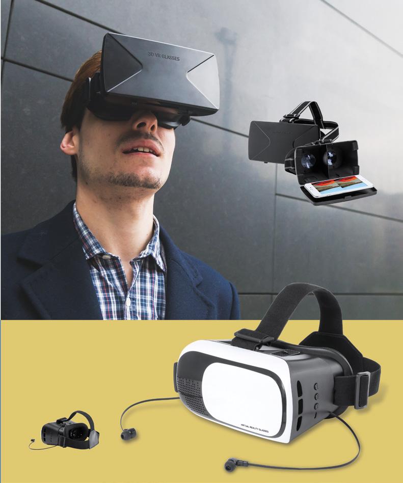 132 TECHNOLOGY AND MOBILE / VIRTUAL REALITY PERIK AP781120 190 138 108 mm [ P2 (1C, 60 30 mm) Plastová náhlavní sada pro virtuální realitu s elastickým páskem a univerzálním držáčkem na mobil.