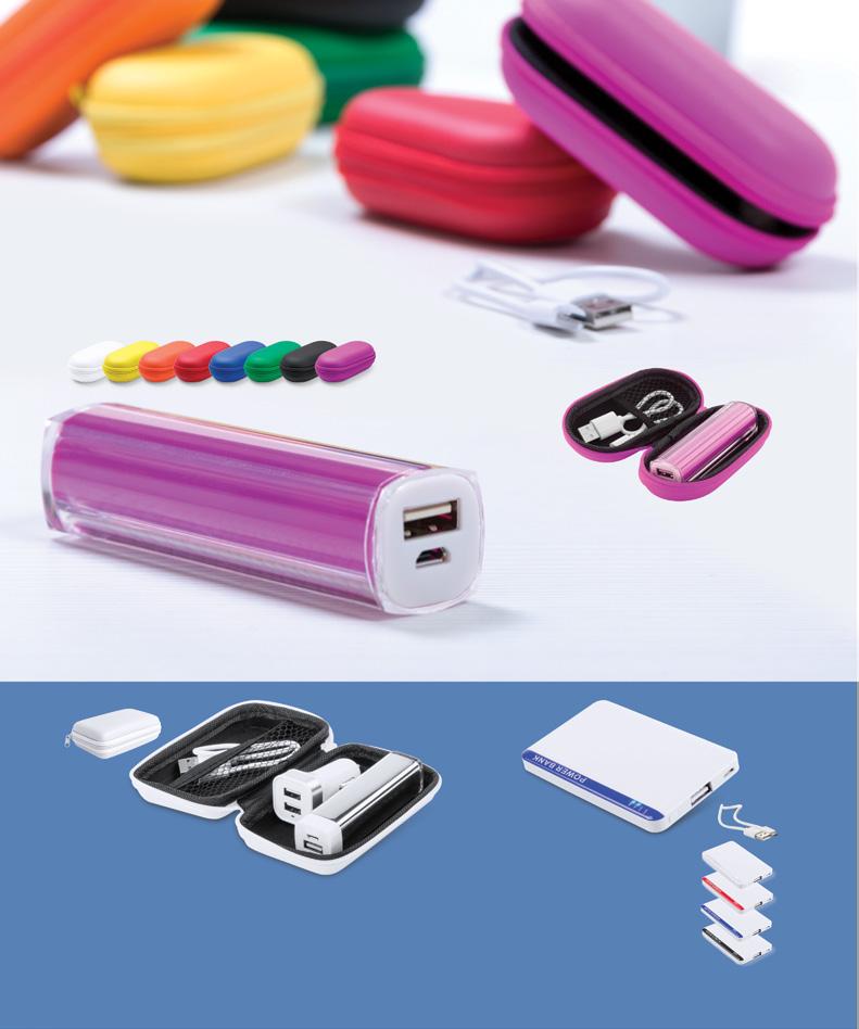 18 TECHNOLOGY AND MOBILE / POWER BANKS 19 TRADAK -02-03 -07-25 TRADAK AP741928 2200 mah 100 35 25 mm [ P2 (2C, 60 12 mm) Plast USB power banka s 2200mAh baterií.