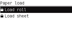 4. Vyberte možnost Load roll (Zavést nekonečný papír). 5. Vyberte příslušnou kategorii a typ papíru.