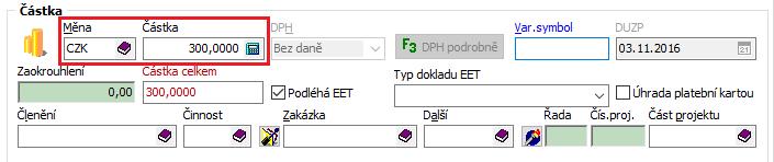 Pkladní kniha (pkladna ve které je nutné každý dklad následně zúčtvat) Při výběru sby jsu kntakty setříděny abecedně v kategriích: kntakty zvlené firmy, aktivní