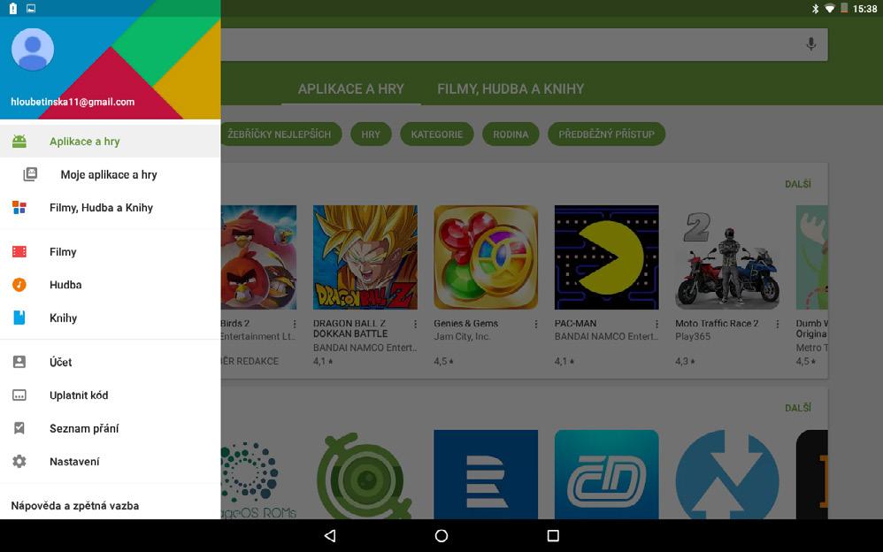 Google Play Okrem aplikácií, ktoré prichádzajú predinštalovaný na vašom tablete, si môžete stiahnuť aplikácie pre Android, hry, hudbu, filmy, televízne relácie a časopisy pomocou Play Store aplikácii