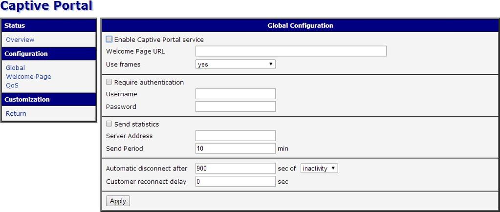 1. POPIS UŽIVATELSKÉHO MODULU 1. Popis uživatelského modulu Uživatelský modul Captive Portal není součástí standardního firmware routeru.