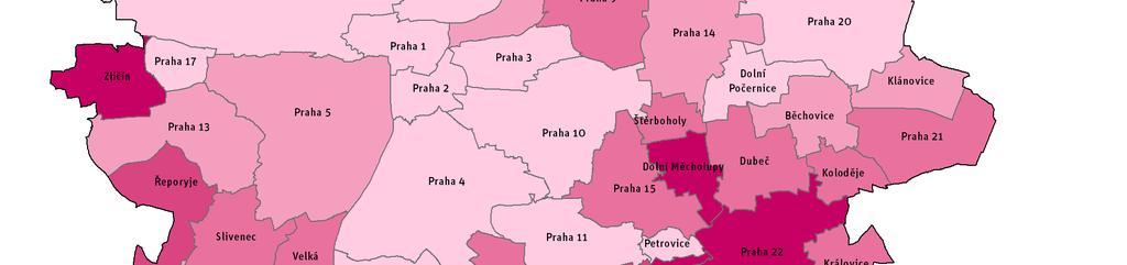 Obrázek č. 14: Počet dokončených bytů v přepočtu na 1 000 obyvatel v období 2001 2015 Zdroj dat: ČSÚ 2.