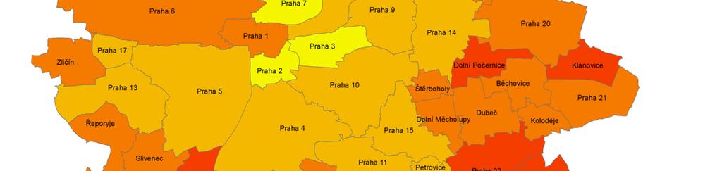 Ve všech ostatních pražských městských částech došlo k výraznějšímu nárůstu rozsahu domovního fondu, v mnoha případech i velmi výraznému.