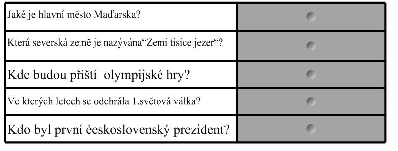 Označte sloupec s výsledky.