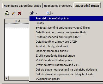 Ak výsledkom záverečnej práce študenta je umelecké dielo v inej ako literárnej forme, cez tlačiarne si môžete prečítať napísané Abstrakty, kľúčové slová a písomnú informáciu (Správu o záverečnej