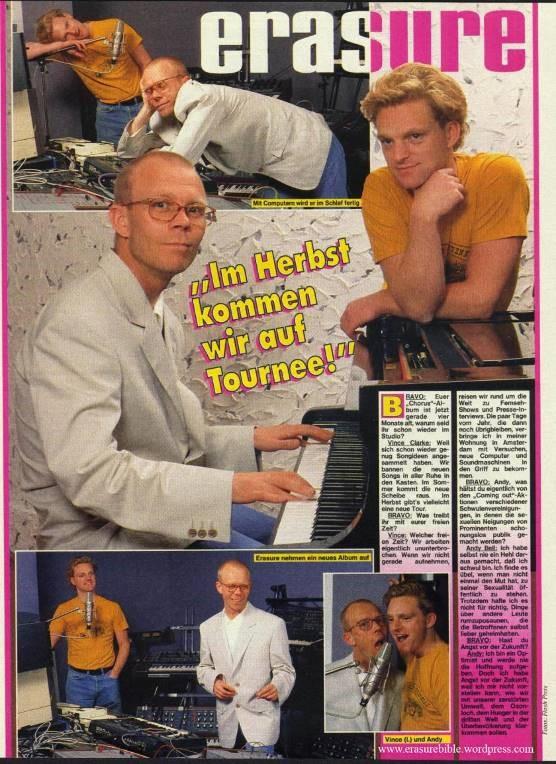 února 1992 (vlevo) a stejný článek z německého časopisu Bravo z ledna 1992 (vpravo).