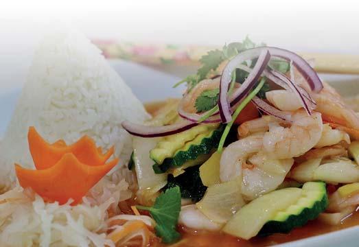Viet - vietnamská kuchyně - s rýží ( with rice ) 61 Hovězí s mungo klíčky 110 Kč