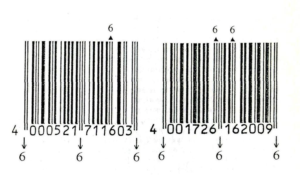 Kódy EAN13 výrobku Dr. Oetker Gelfix (vlevo) a Kölner Raffinade Zucker, EWG-Qualität I (vpravo).