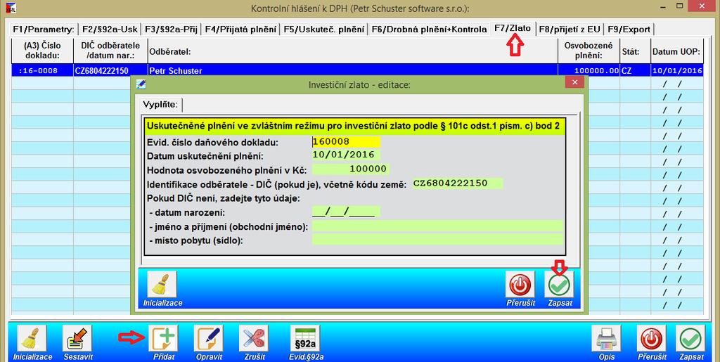 - z náhledu je zřejmé, jaké údaje se k této evidenci vyplňují. Program si tuto evidenci nepamatuje (s každým novým KH ta původní, již odeslaná plnění, zanikají). 3.4.) Věty A4 a A5.