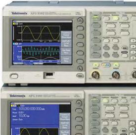 GENERÁTOR FUNKCÍ TEKTRONIX AFG 3021B, AFG 3022B Frekvenční rozsah 1μHz až 25MHz Velký počet průběhů (sinus, obdélník, pulz, pila, trojúhelník, sin(t)/t, exp(t), Gauss, Lorentz, haversine, DC, bílý