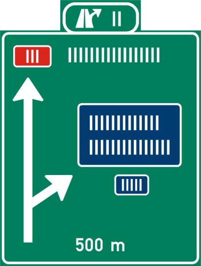 Obr. C5 2.2.2.2 Značka nad vozovkou (1) Značka označuje počet a uspořádání jízdních pruhů (obr. C6).