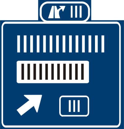 1.2.6 Směrová návěst před odbočením (č. IS 6g) Značka informuje o cílech a počtu jízdních pruhů ve směru odbočení. Na značce se opakují informační údaje uvedené na značce č.