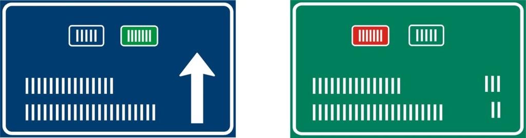 (2) Na velkoplošné značce osazené nad vozovkou se číslo dálnice nebo silnice umisťuje: ve směru přímo vedle šipky pod řádkem s cílem, ve směru odbočení vedle šipky pod řádkem s cílem, v případě užití