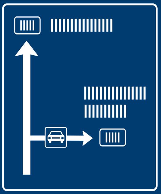 Takové provedení se užije v případě, že se nejedná o křižovatku s přímým nájezdem na SMV, resp. se jedná o navádění směru k SMV ze širší oblasti (obr. 29).