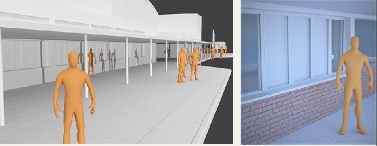 Obrázek 3: Průběh samotné práce. (Vlevo modeling, vpravo testování textur) 3.1 Použité modifikátory Během samotného modelování jsem využíval klasických modifikátorů pro usnadnění celé práce.