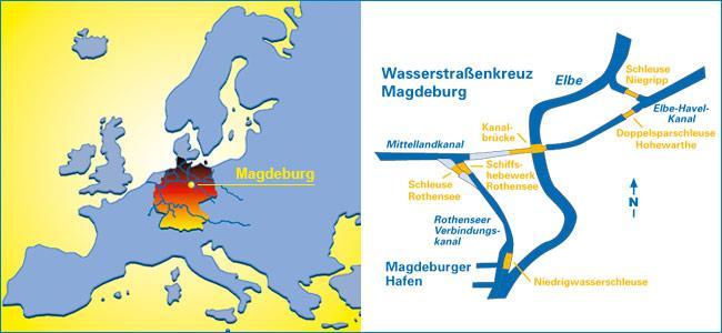 Obrázek 8.4 Křižovatka vodních cest Magdeburg, Zdroj: [85] Obrázek 8.