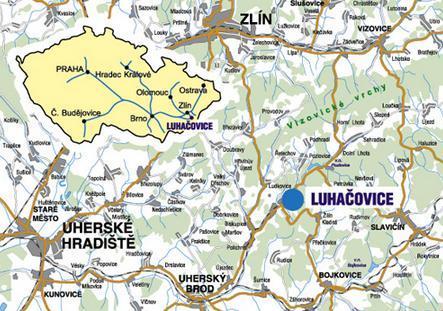 1. Mapa - poloha města Luhačovice Zdroj: [online]. [cit. 2013-05-16].