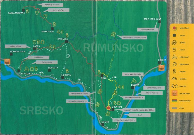 Obrázek 5: Turistická mapka s vyznačenými záchytnými body. Zdroj: Expedice Banát, 2014 11.8 Trendy do budoucna V uvedených grafech můžeme vidět značný pokles obyvatel v posledních letech.