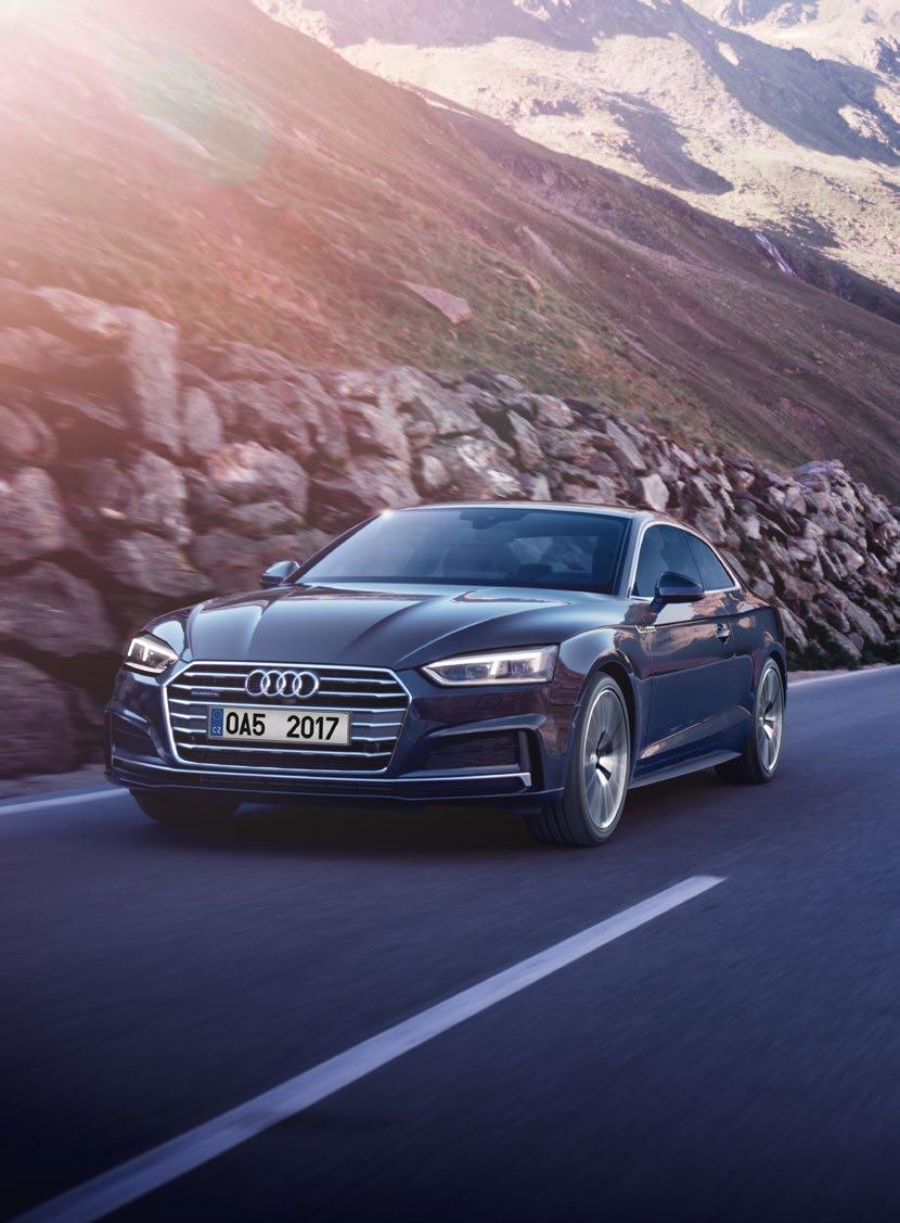 Nejvyšší možné zvýhodnění 131 300 Kč s paketem Lifestyle a financováním od Audi Financial Services Audi A5 Coupé Advanced key (bezklíčový přístup / startování) Asistent rozjezdu v kopci