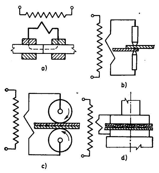 Podle tvaru a vzájemné polohy svařovaných částí je řešena konstrukce odporové svářečky a rozlišuje se svařování: stykové (na tupo) přeplátováním - stlačením nebo odtavením - bodové, - švové, -