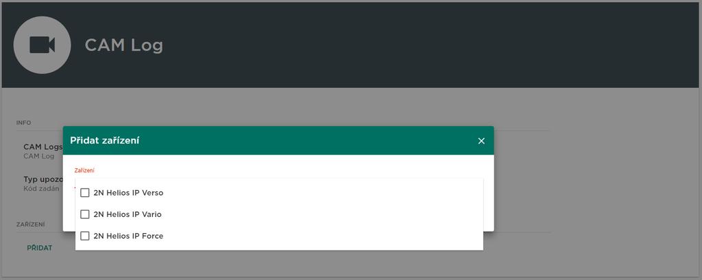 Na detailu musí uživatel vybrat, z jakých zařízení se mají CAM logy stahovat.