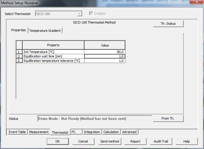 OVLÁDÁNÍ Z DATASYSTÉMU CLARITY P naknfigurvání termstatu se v dialgu Methd Setup zbrazí další zálžka Thermstat. Přístupná je prstřednictvím sekvence Methd Thermstat Cntrl.